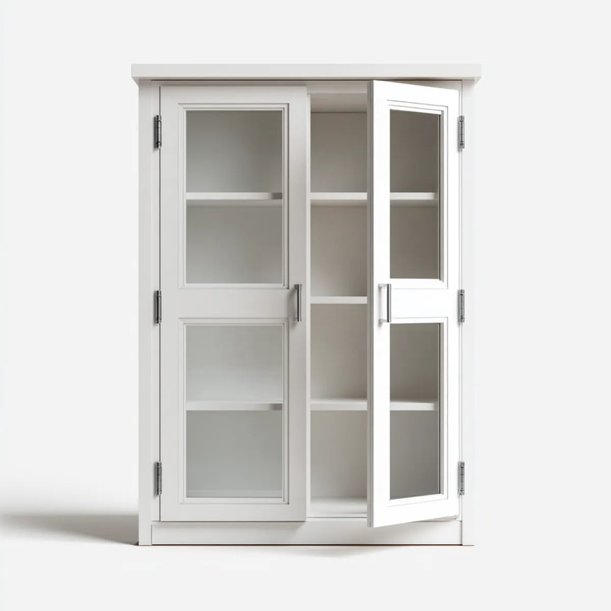 Regał na książki, Biała biblioteczka Vitrine 90 x 40 x 180 cm szkło MDF prostokątne