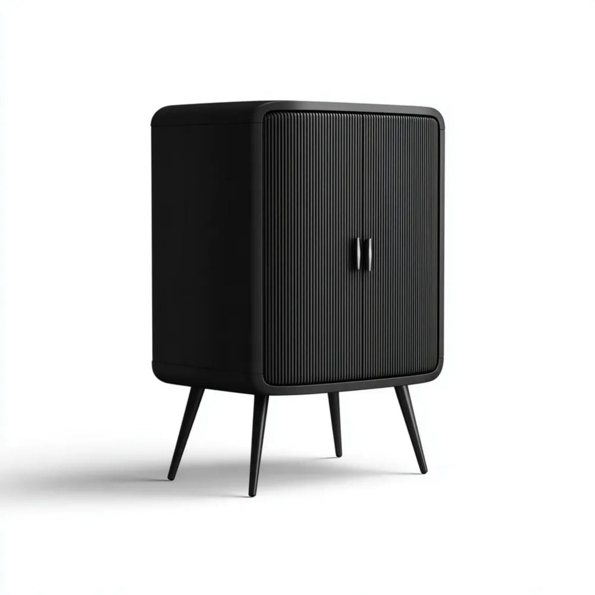 Witryna, 2 drzwi do schowka na czarny lakier lakierowany MDF, 80 x 40 x 120 cm