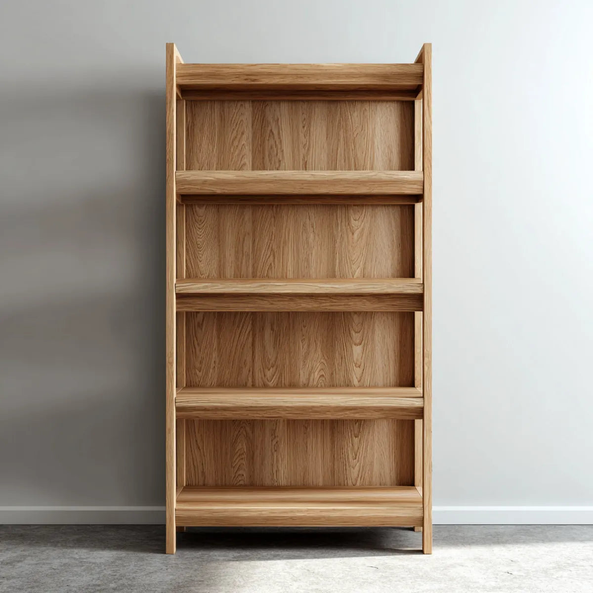 Regał na książki, Biblioteka biurowa 5 półek w dębie naturalnym 80 x 35 x 180 cm prostokątny