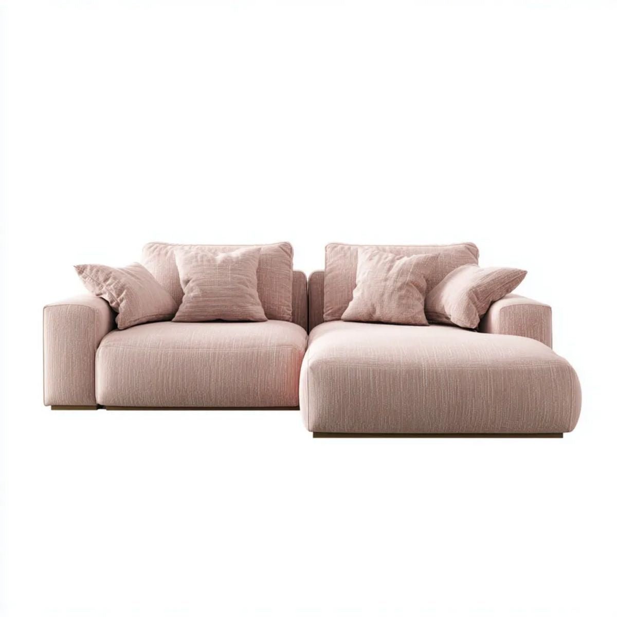 Sofa, Poliester sofa z szezlongiem digitright digipink proszek 280 x 165 x 82 cm