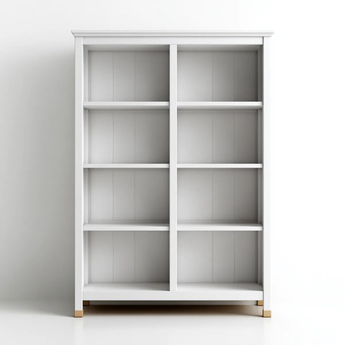 Regał na książki, Biała biblioteczka biurowa 100 x 30 x 180 cm w 8-pokojowym prostokątnym MDF