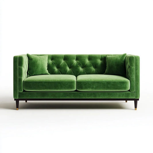 Sofa, Zielony 2 Sofa z krzesełkiem w kapitały, 183 x 84 x 78 cm