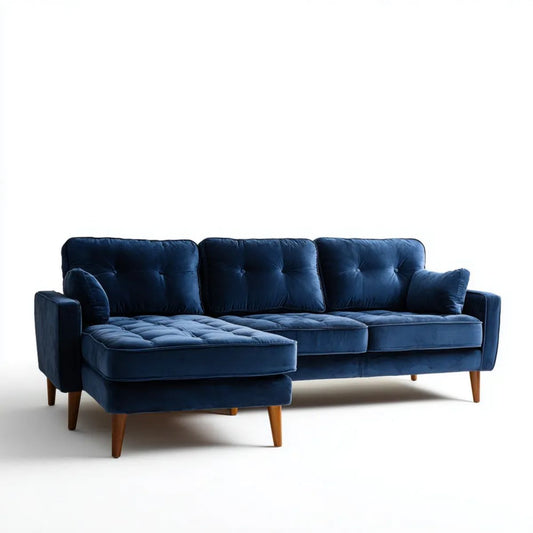 Sofa, 3-osobowa poliester aksamit poliestrowy noc epinefryna sofa lewa narożnik 235 x 160 x 86 cm