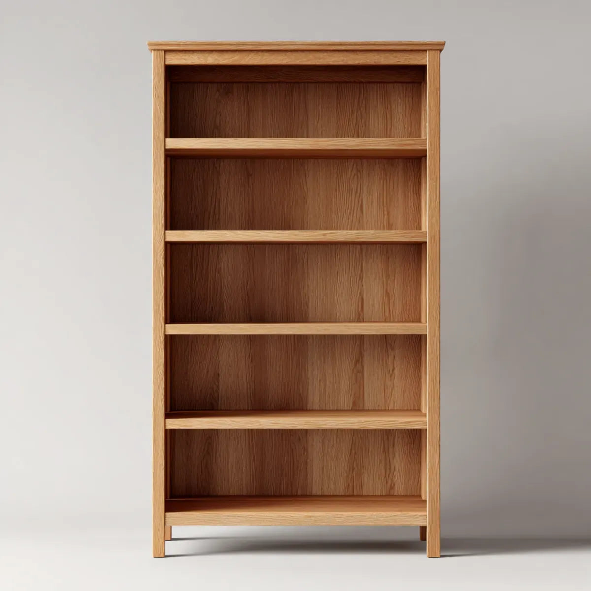 Regał na książki, Łóżka z dębu naturalna lite drewno prostokątne 80 x 30 x 180 cm z 5 otwartych przegródek