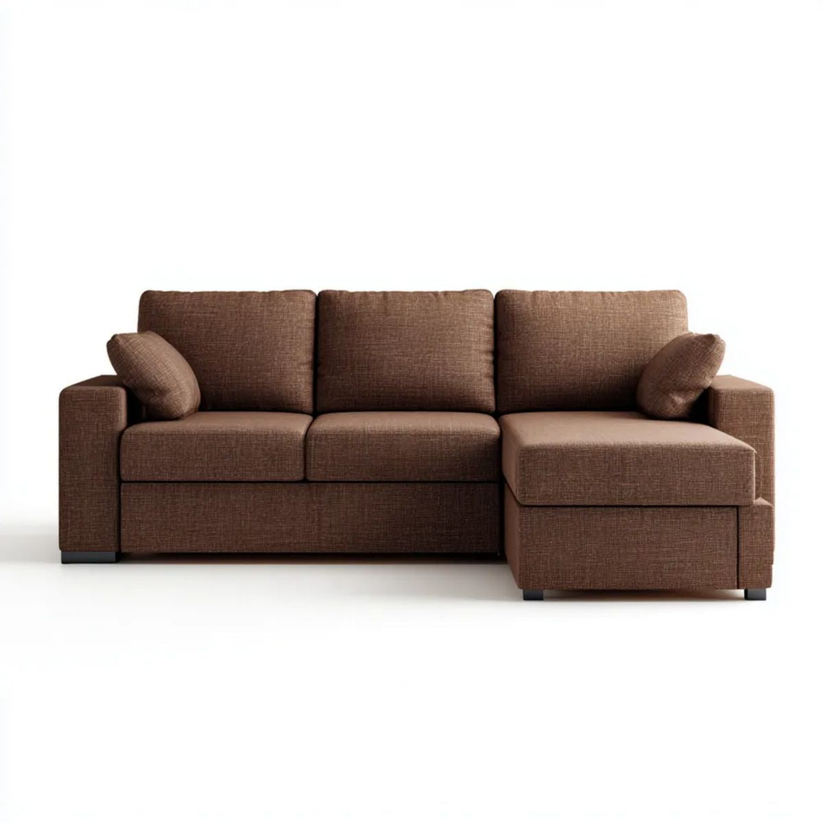 Sofa, 3-osobowa poliester brązowy sofa z melancholijnym, 260 x 160 x 85 cm