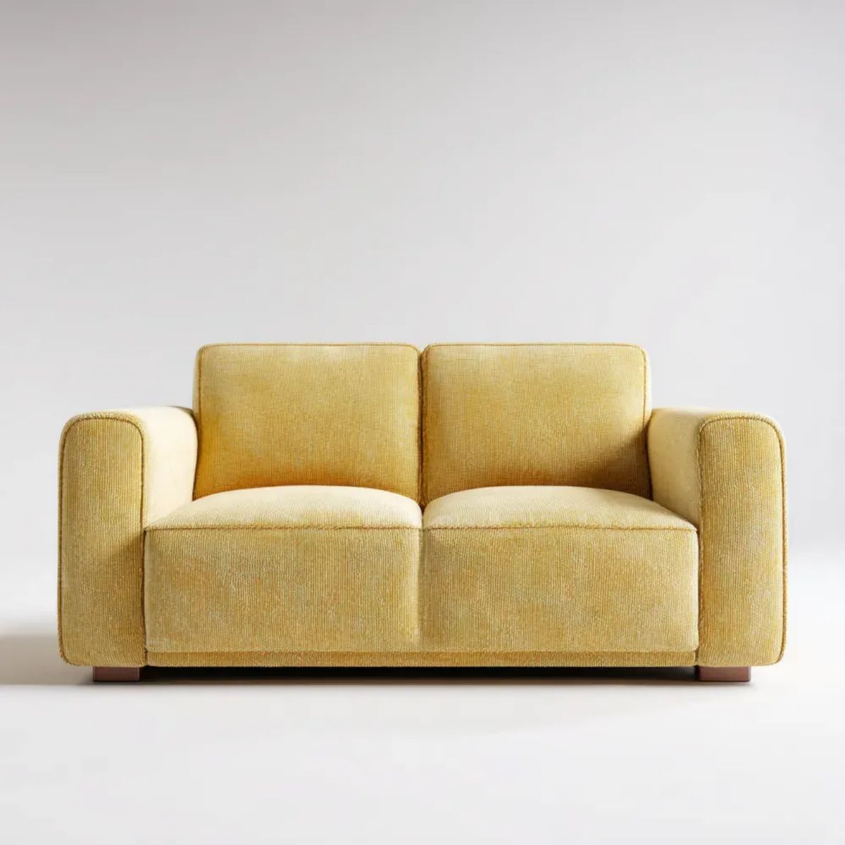 Sofa, 2 Tytoń żółty Gorczyca sofa w tkaninie z drewnianymi nóżkami, 160 x 90 x 78 cm