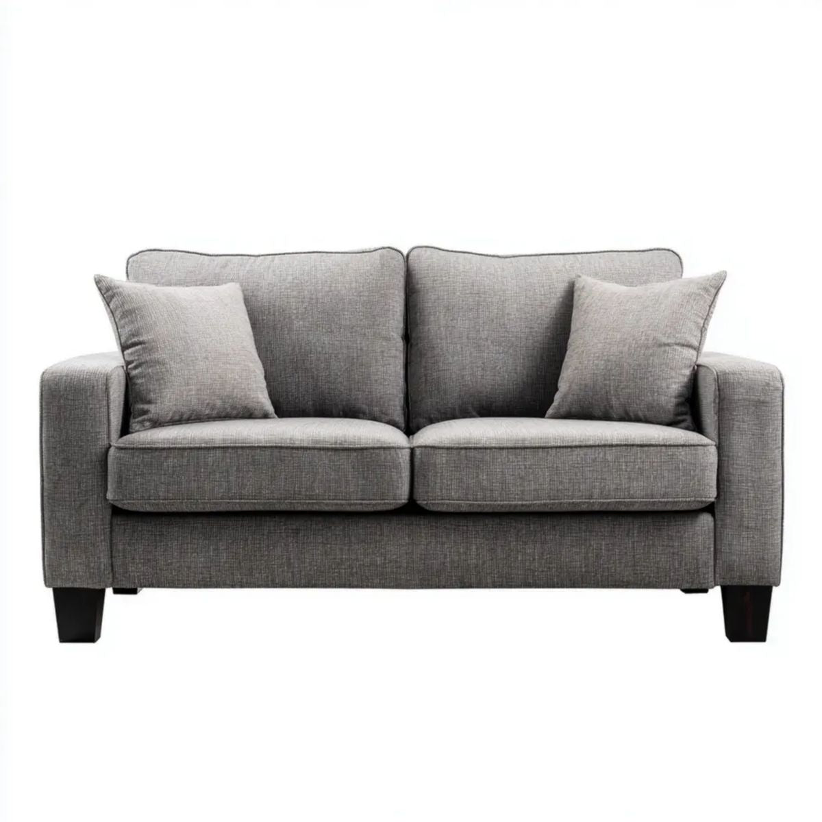 Sofa, 2-osobowa z sofą z sofą z ciemnym szarym poliestrem 150 x 85 x 88 cm