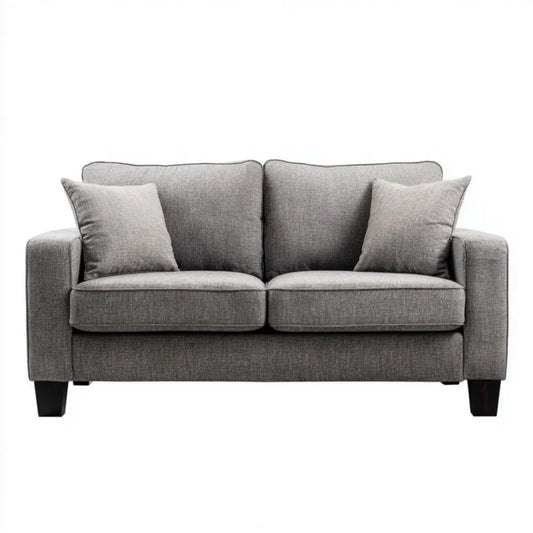Sofa, 2-osobowa z sofą z sofą z ciemnym szarym poliestrem 150 x 85 x 88 cm