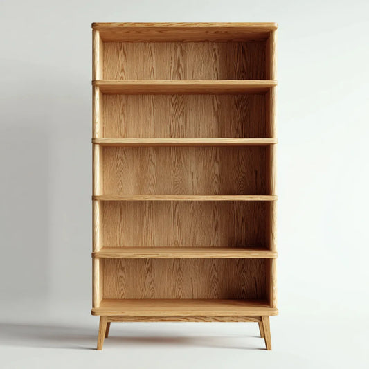 Regał na książki, Otwarta biblioteka z dębu naturalnego w litym dębie prostokątnym 90 x 35 x 180 cm