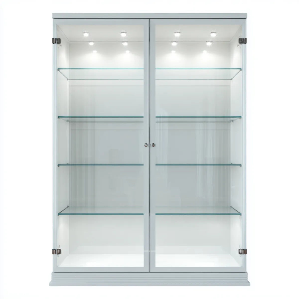 Regał na książki, Szarpła biurowa 100 x 40 x 180 cm MDF i prostokątne szkło hartowane z 8 półkami i LED
