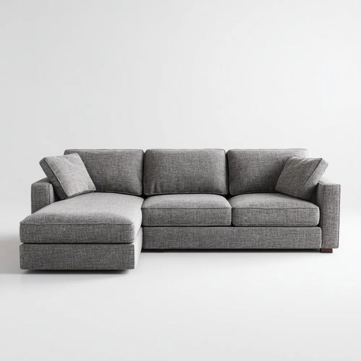 Sofa, 3-osobowa poliester szary sofa lewy narożnik 250 x 160 x 85 cm