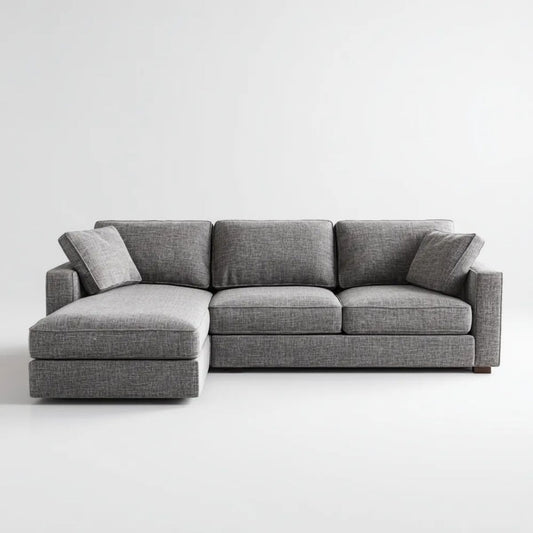 Sofa, 3-osobowa poliester szary sofa lewy narożnik 250 x 160 x 85 cm