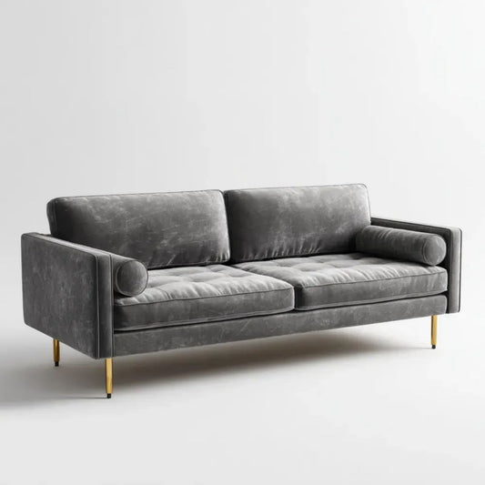 Sofa, 2 szare sofy w poliestrze ephelvelt z ephelgott ephelmetal ephelleges, 180 x 85 x 82 cm