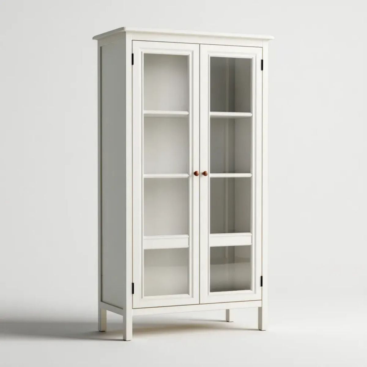 Witryna, Białe okno MDF i szkło wiórowe 80 x 35 x 180 cm z 2 drzwiami