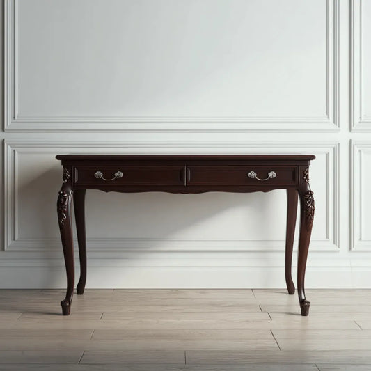 Biurko z 2 szufladami ciemnobrązowe 120 x 55 x 76 cm prostokątne MDF